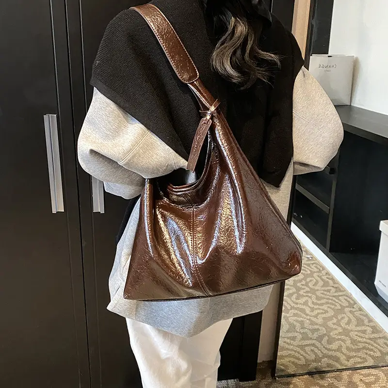 Women's Cross-Brand PU Leather Shoulder Bags Brown Black Red - Image 7