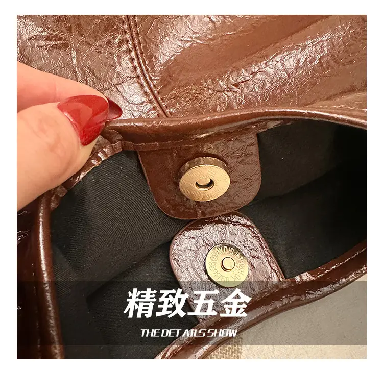 Women's Cross-Brand PU Leather Shoulder Bags Brown Black Red — feature 11