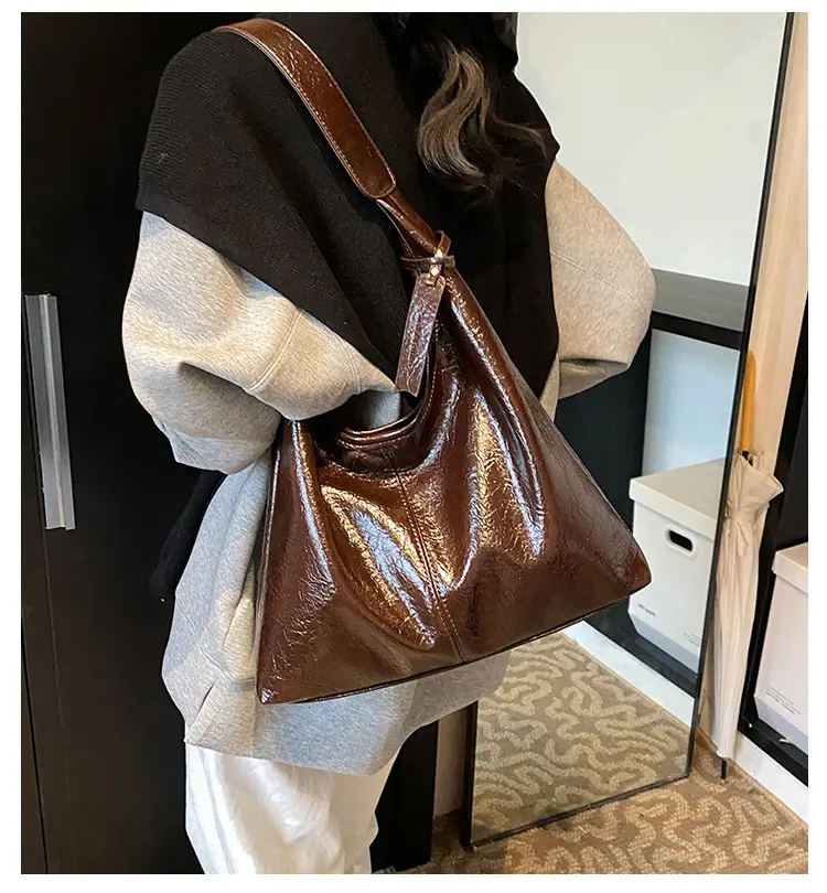 Women's Cross-Brand PU Leather Shoulder Bags Brown Black Red — feature 2