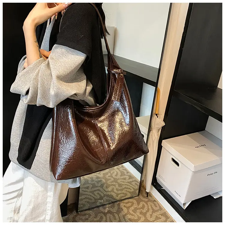 Women's Cross-Brand PU Leather Shoulder Bags Brown Black Red — feature 24