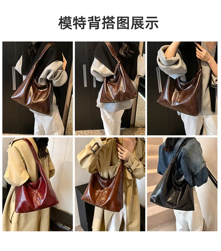 Women's Cross-Brand PU Leather Shoulder Bags Brown Black Red — feature 4