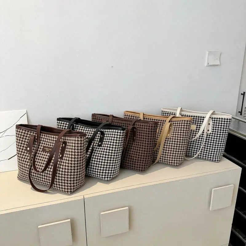 Women Cross-border Canvas Tote Bag Large Capacity Brown - Image 7