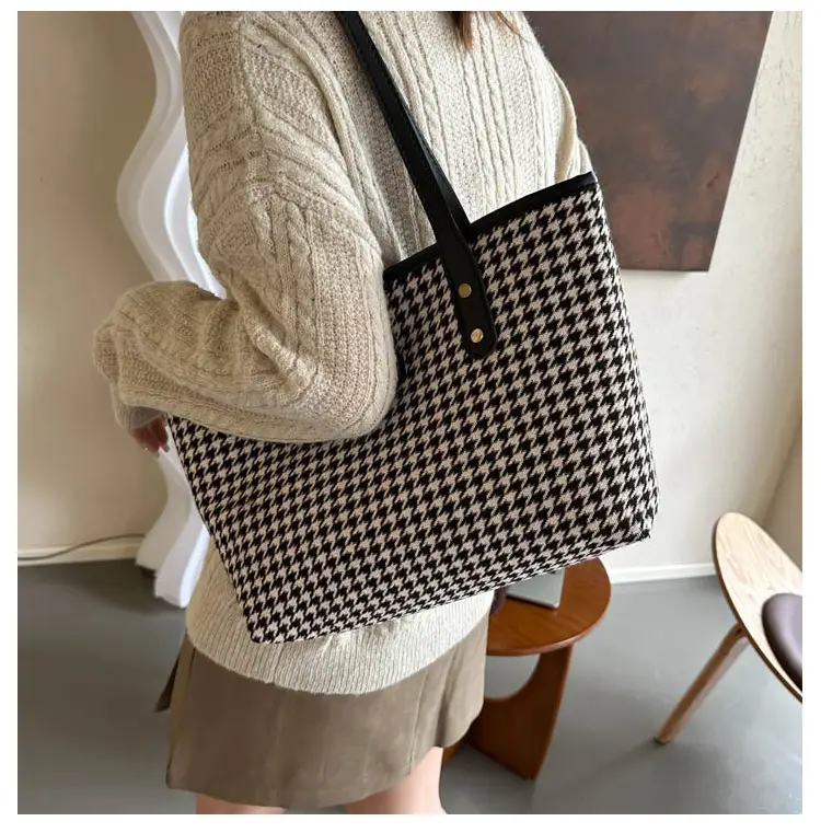Women Cross-border Canvas Tote Bag Large Capacity Brown — feature 12