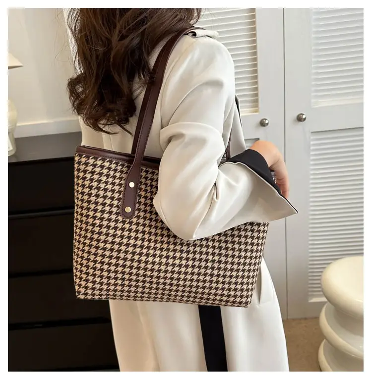 Women Cross-border Canvas Tote Bag Large Capacity Brown — feature 15
