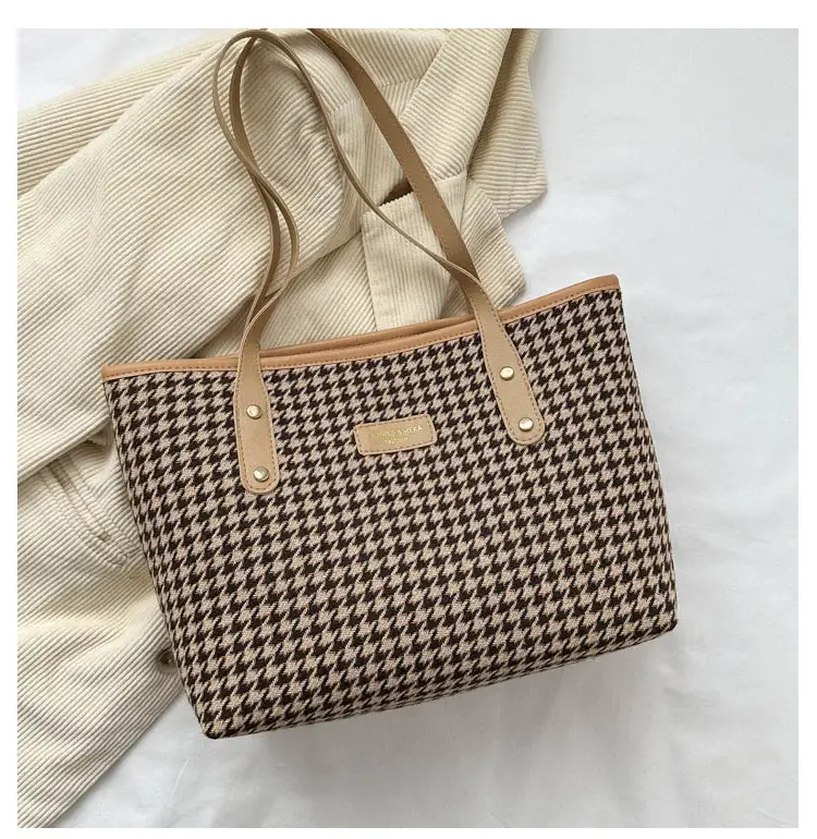 Women Cross-border Canvas Tote Bag Large Capacity Brown — feature 21