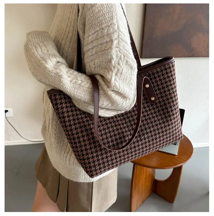 Women Cross-border Canvas Tote Bag Large Capacity Brown — feature 8
