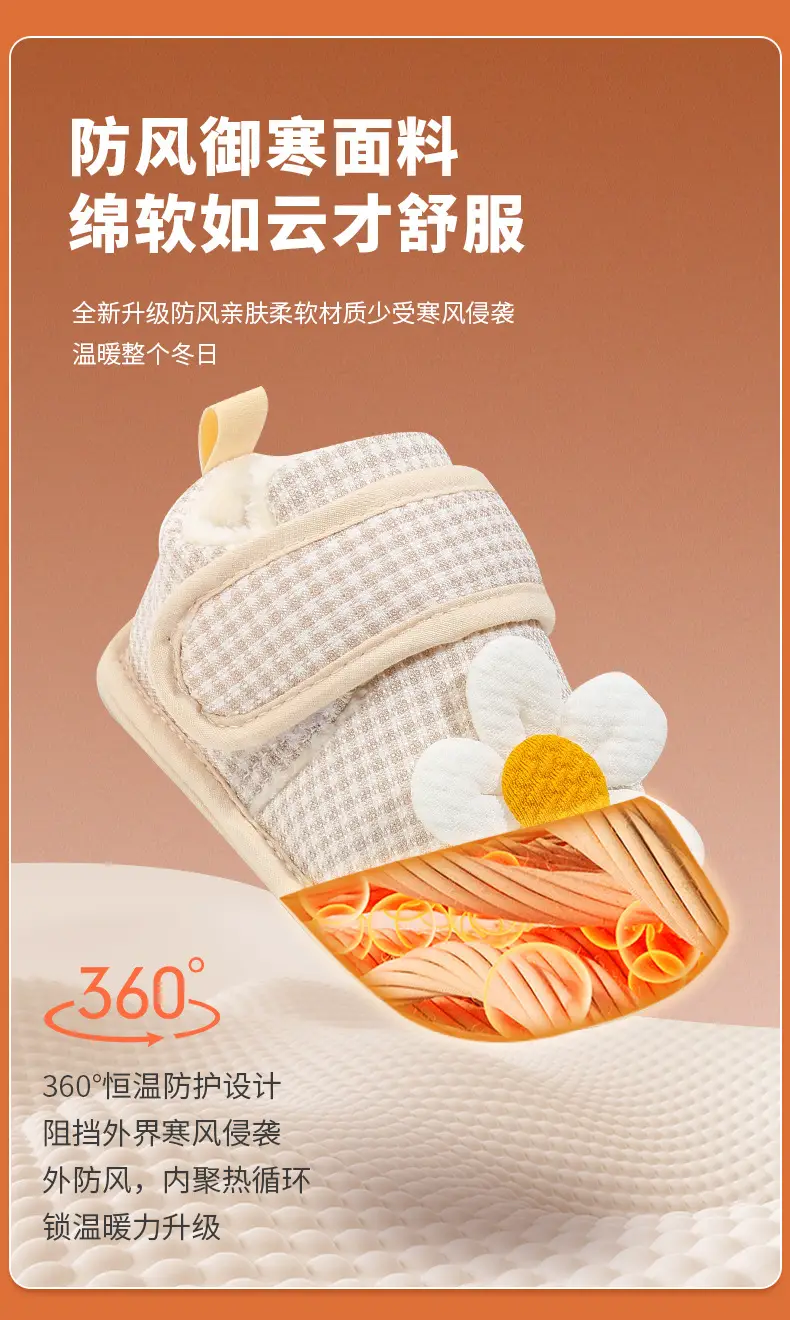 Baby Cotton Shoes, Warm Cloth Shoes, Toddler Shoes, 3-10 Months, 0-1 Year Old Girls, Baby Shoes, Soft Sole, Non-Slip, Fleece-Lined — feature 15