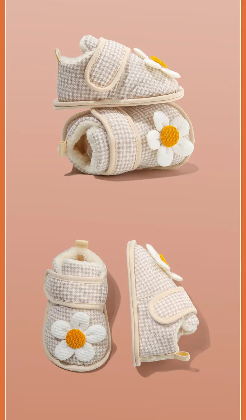 Baby Cotton Shoes, Warm Cloth Shoes, Toddler Shoes, 3-10 Months, 0-1 Year Old Girls, Baby Shoes, Soft Sole, Non-Slip, Fleece-Lined — feature 22