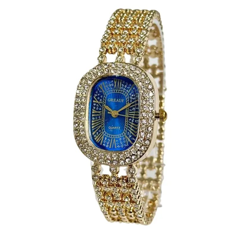 Gold Diamond Studded Women's Watch with Roman Numeral - Image 14