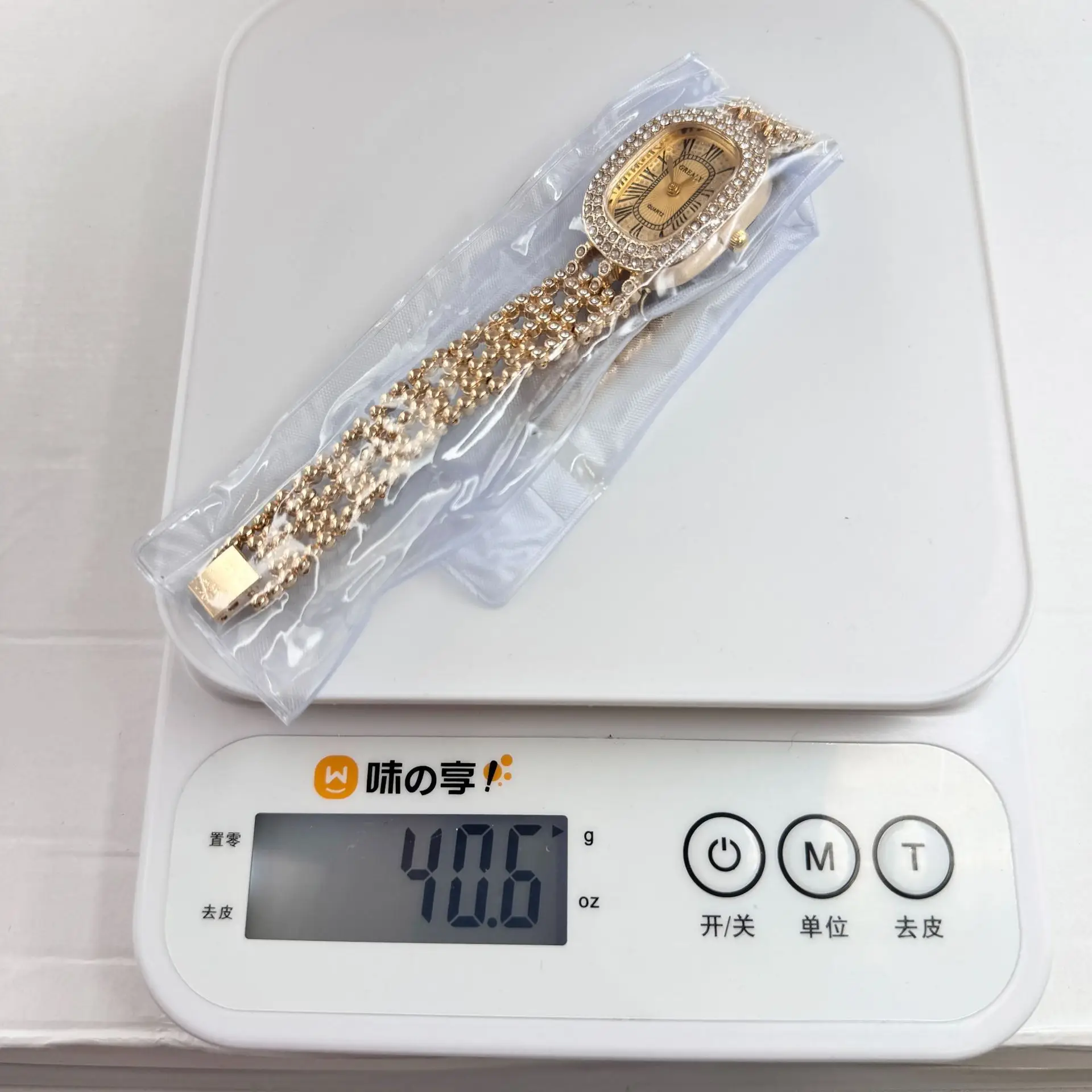 Gold Diamond Studded Women's Watch with Roman Numeral — feature 2