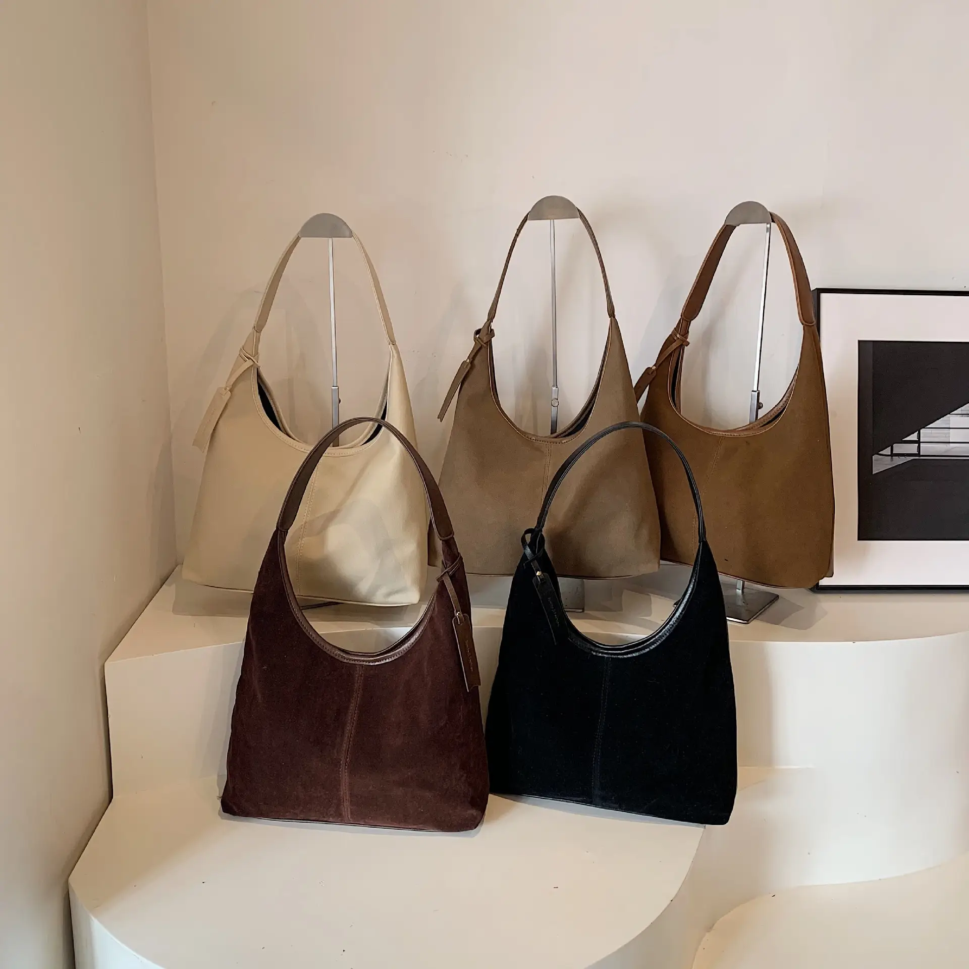 Brown Vintage Frosted Women's Tote Bag Large Capacity - Image 9