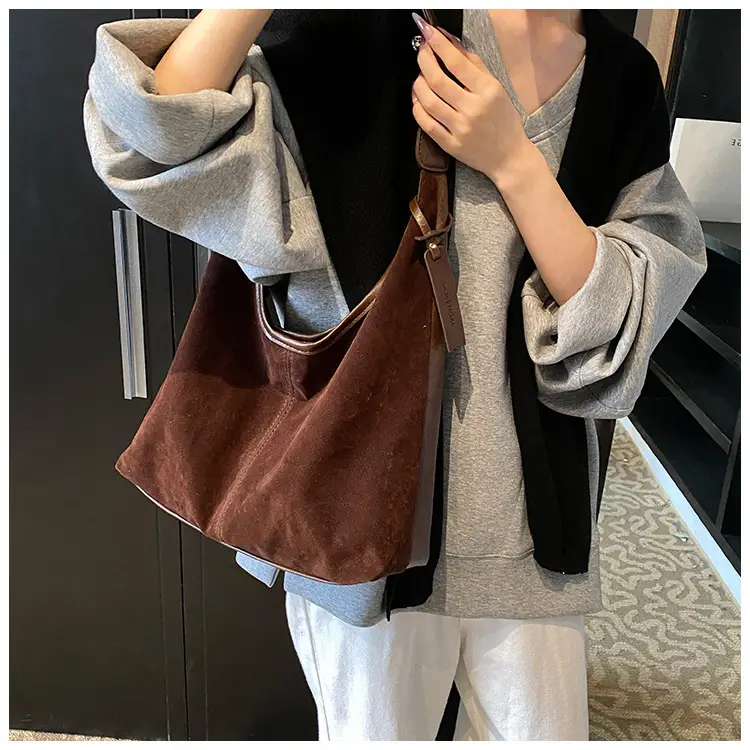 Brown Vintage Frosted Women's Tote Bag Large Capacity — feature 16
