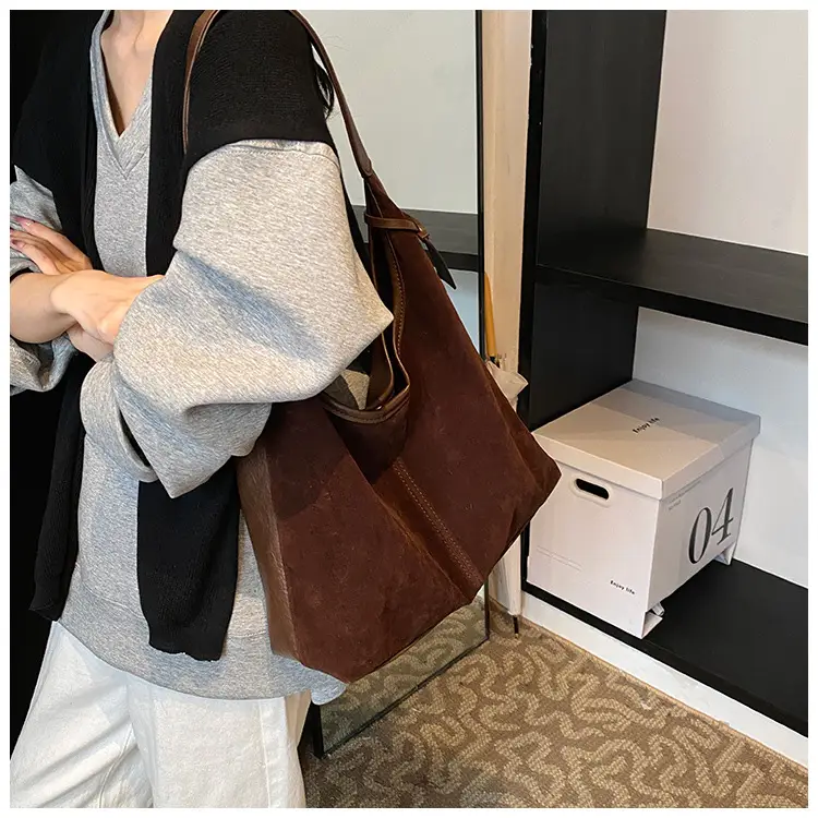 Brown Vintage Frosted Women's Tote Bag Large Capacity — feature 17