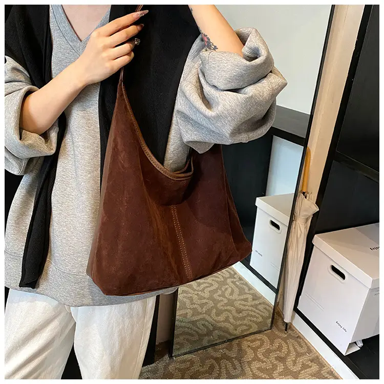 Brown Vintage Frosted Women's Tote Bag Large Capacity — feature 19