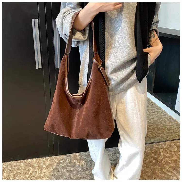 Brown Vintage Frosted Women's Tote Bag Large Capacity — feature 20