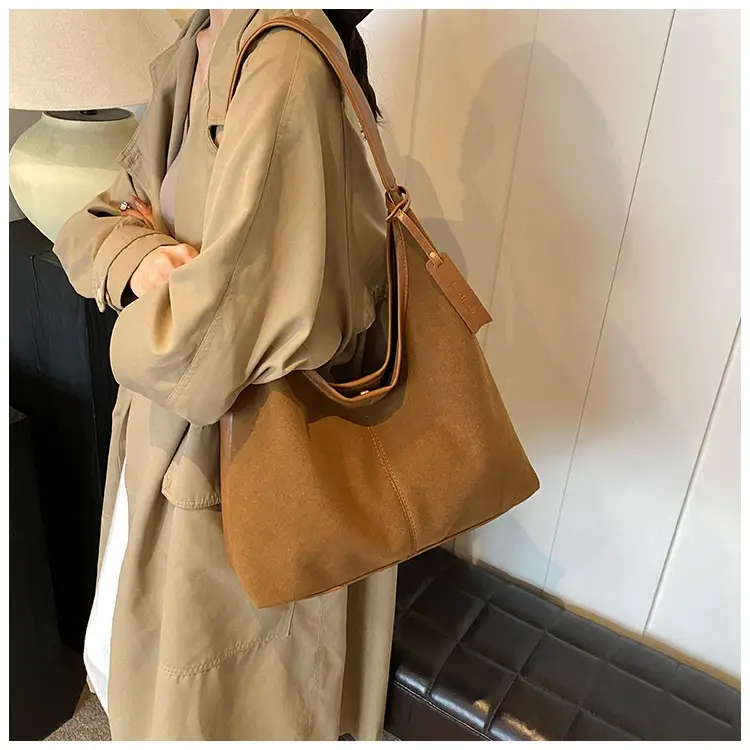 Brown Vintage Frosted Women's Tote Bag Large Capacity — feature 21