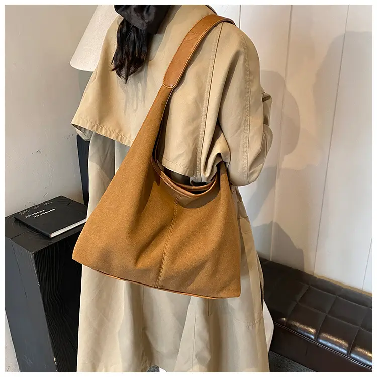 Brown Vintage Frosted Women's Tote Bag Large Capacity — feature 24