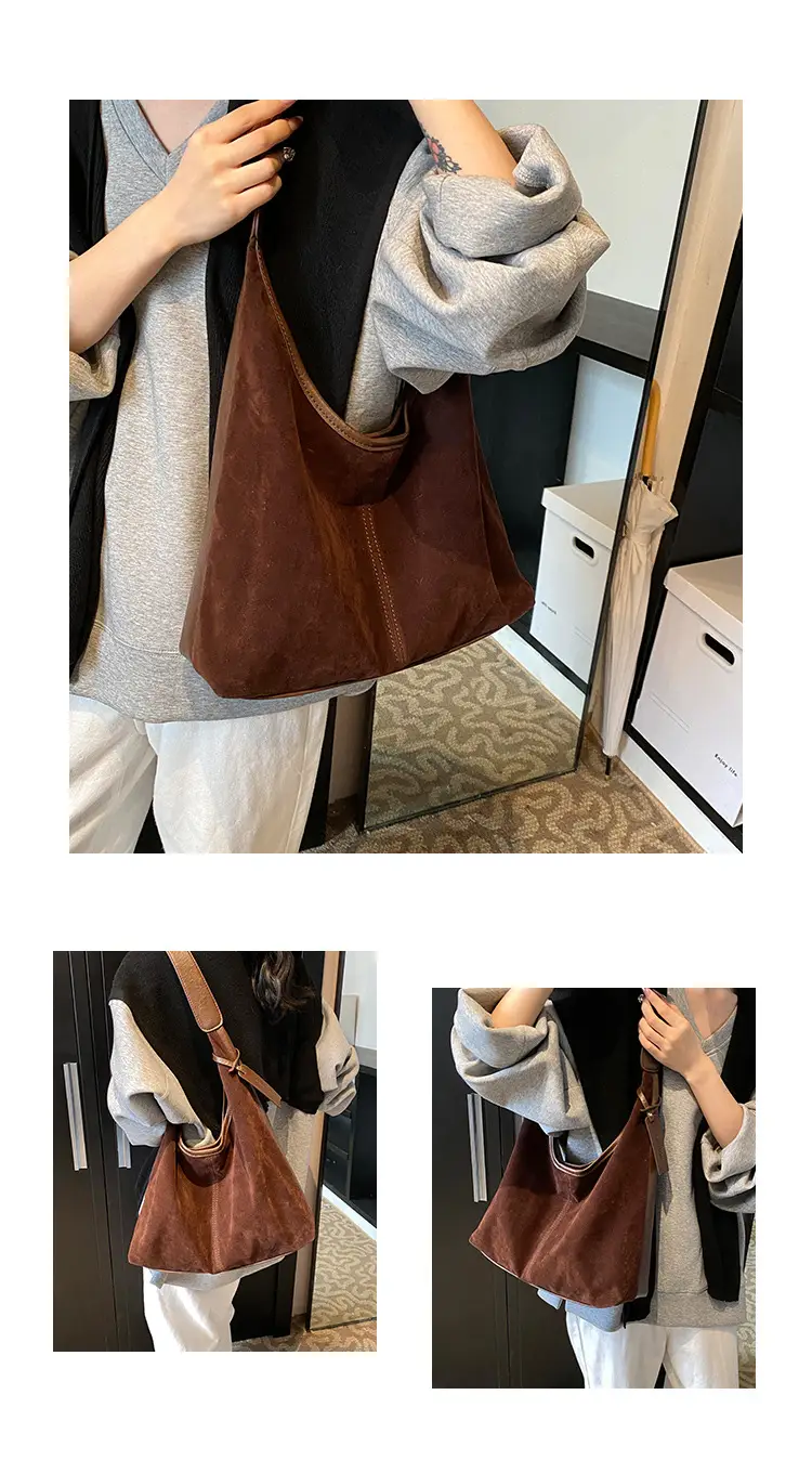 Brown Vintage Frosted Women's Tote Bag Large Capacity — feature 9