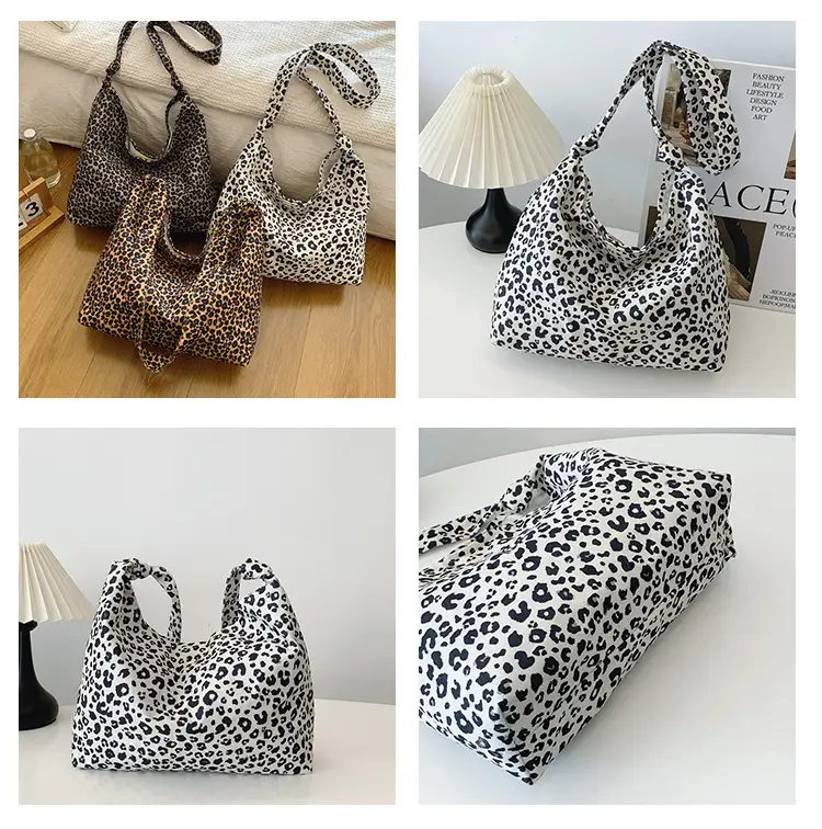 Leopard Print Fleece Shoulder Bag for Women Large Capacity — feature 10