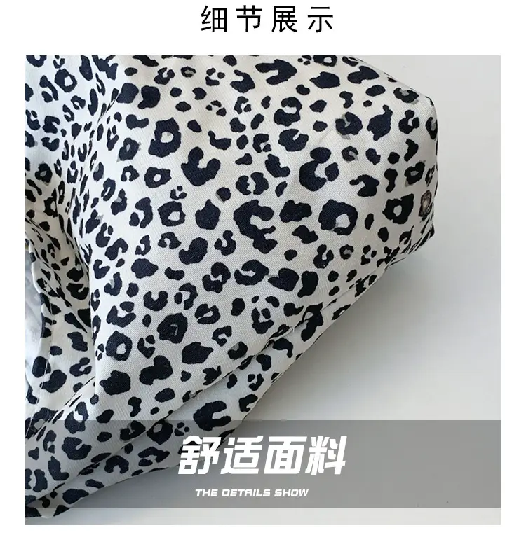 Leopard Print Fleece Shoulder Bag for Women Large Capacity — feature 4