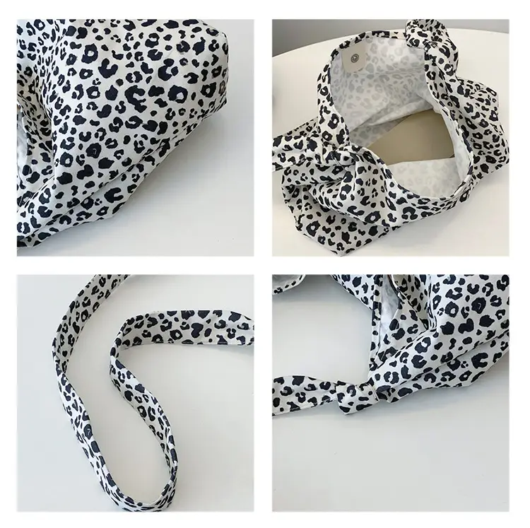 Leopard Print Fleece Shoulder Bag for Women Large Capacity — feature 9
