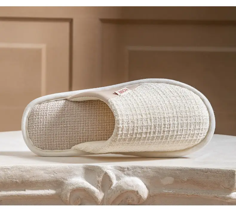 Women Cotton Slip-On Slippers Brown Winter Indoor — feature 19
