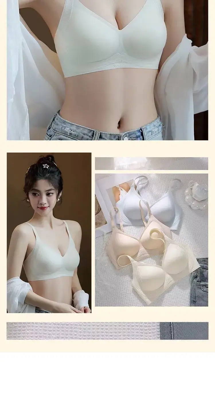 Naked Seamless Pull-Up Bra Women Black Beige — feature 21