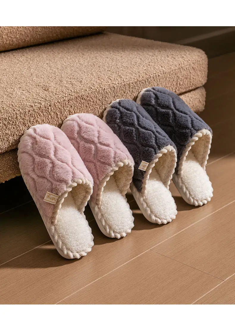 Pink Cotton Slippers for Women Winter Warm Indoor — feature 17