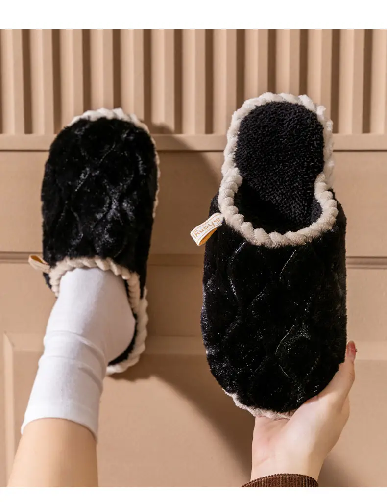 Pink Cotton Slippers for Women Winter Warm Indoor — feature 18
