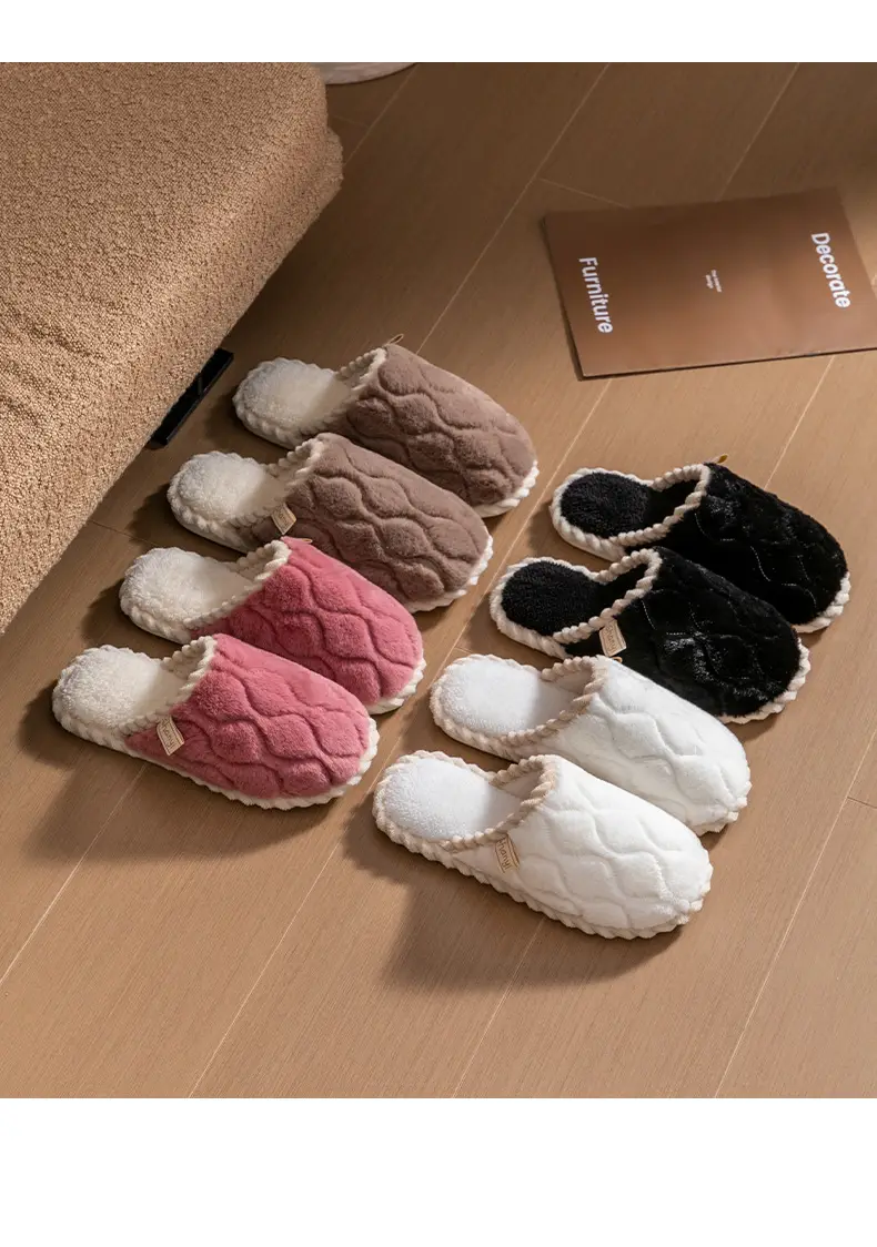 Pink Cotton Slippers for Women Winter Warm Indoor — feature 20