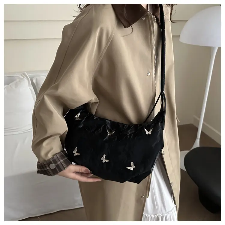 Black Butterfly Embroidered Shoulder Crossbody Bag — feature 19
