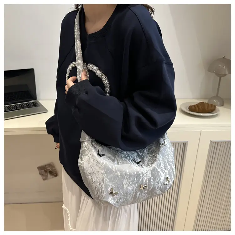 Black Butterfly Embroidered Shoulder Crossbody Bag — feature 2