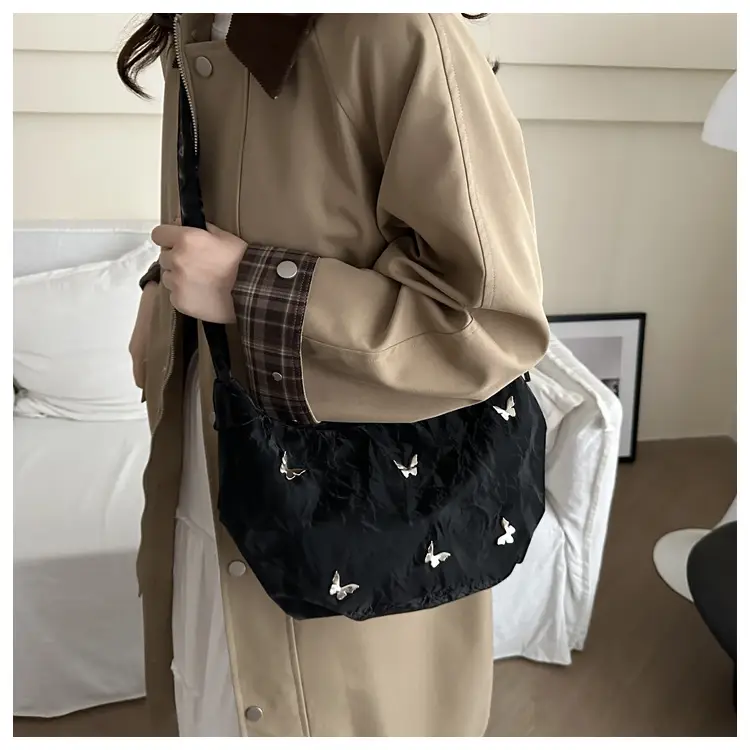 Black Butterfly Embroidered Shoulder Crossbody Bag — feature 20