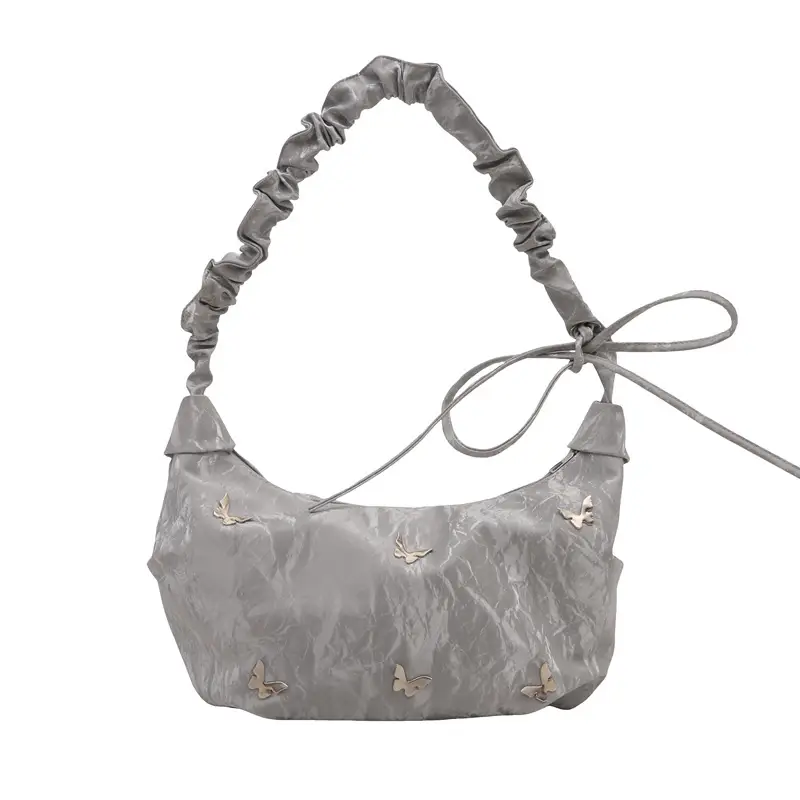Black Butterfly Embroidered Shoulder Crossbody Bag - Image 3