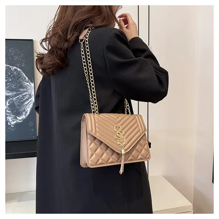 Lingge Chain Bag Women's Tan 2024 New Style — feature 45