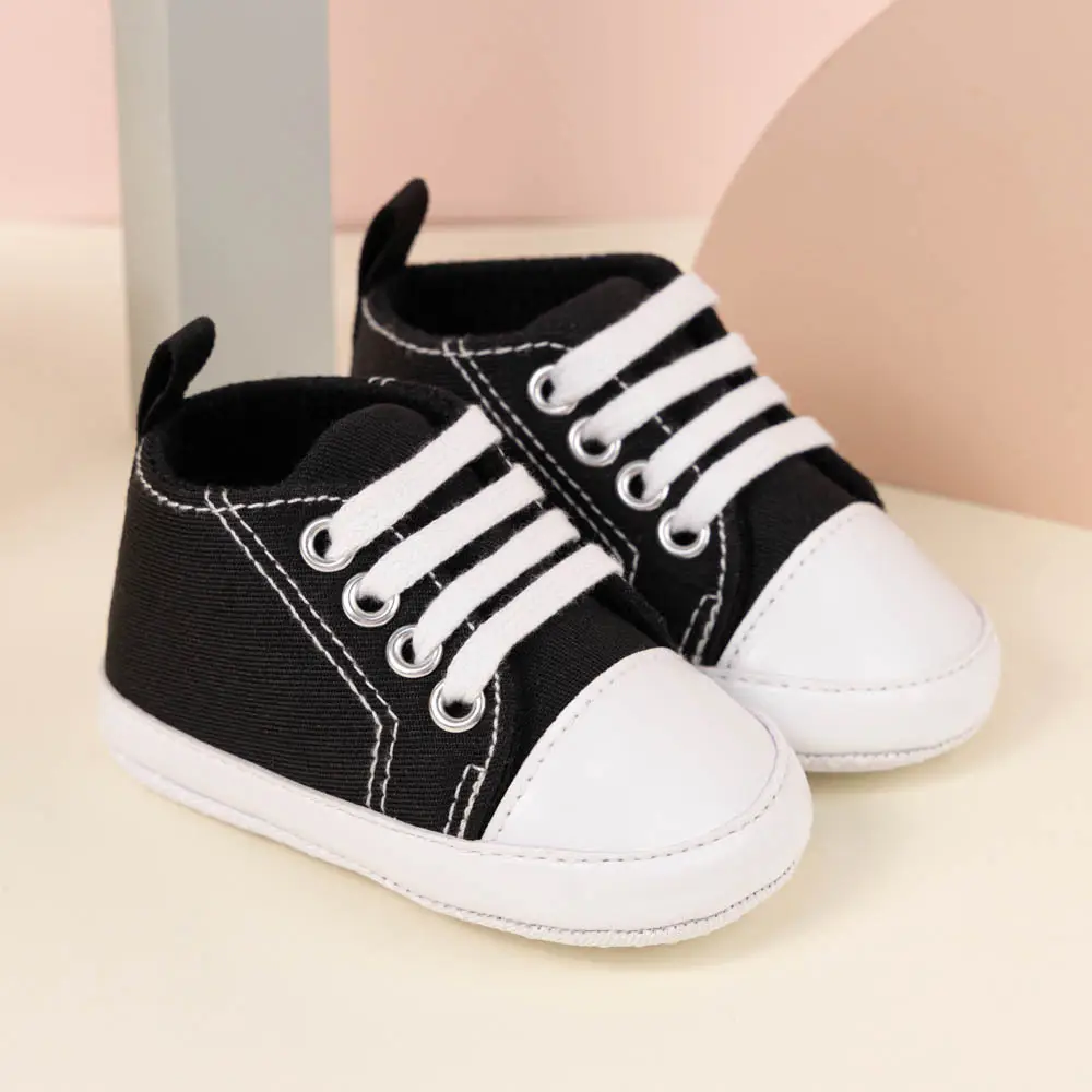 Classic Canvas Toddler Shoes Black White Non-Slip — feature 14
