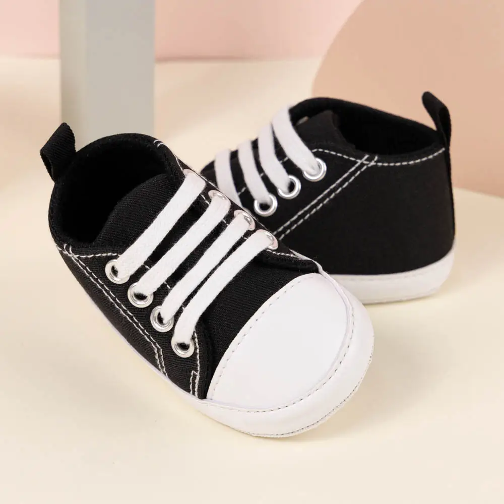 Classic Canvas Toddler Shoes Black White Non-Slip — feature 15