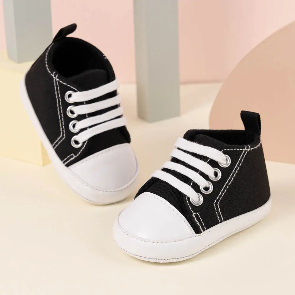 Classic Canvas Toddler Shoes Black White Non-Slip — feature 16