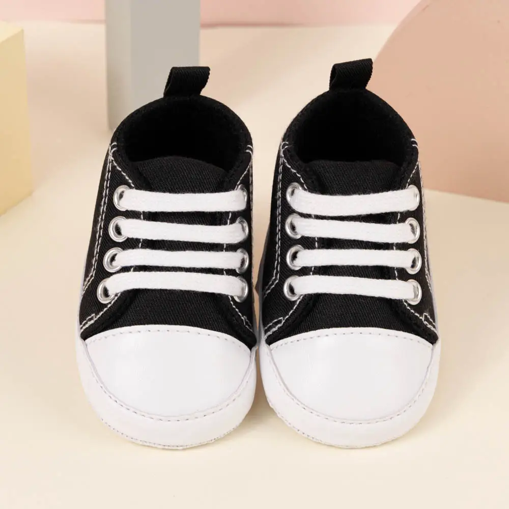 Classic Canvas Toddler Shoes Black White Non-Slip — feature 17