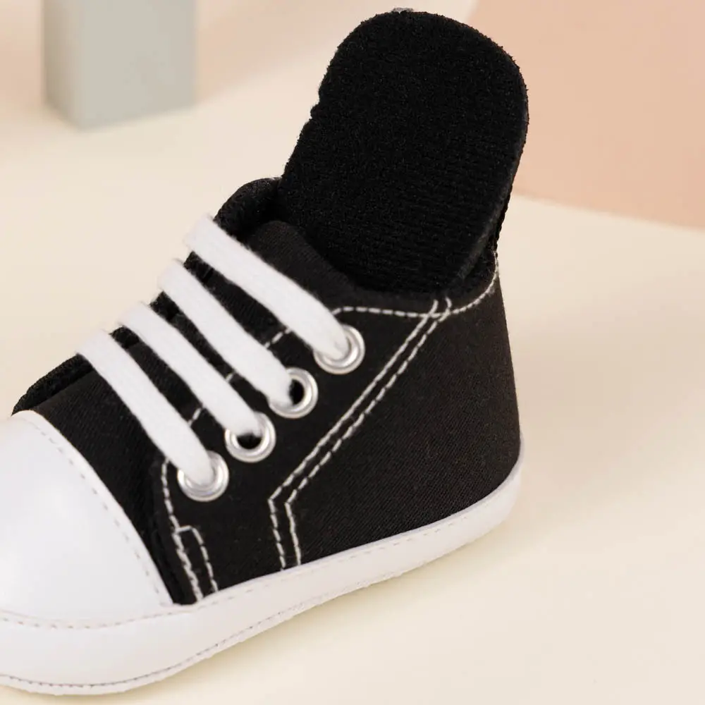 Classic Canvas Toddler Shoes Black White Non-Slip — feature 19