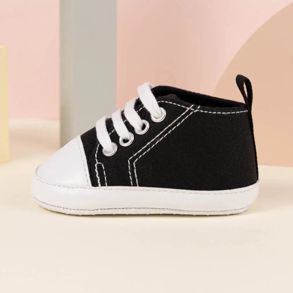 Classic Canvas Toddler Shoes Black White Non-Slip — feature 20