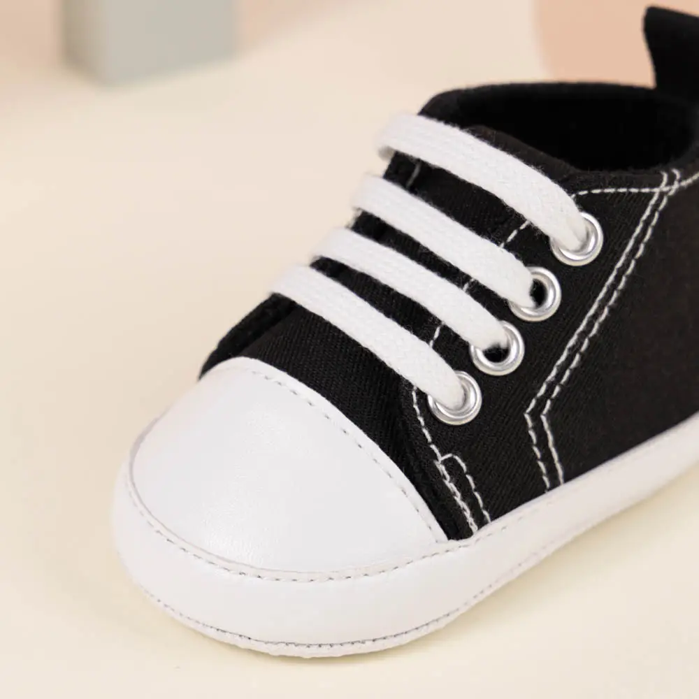 Classic Canvas Toddler Shoes Black White Non-Slip — feature 21