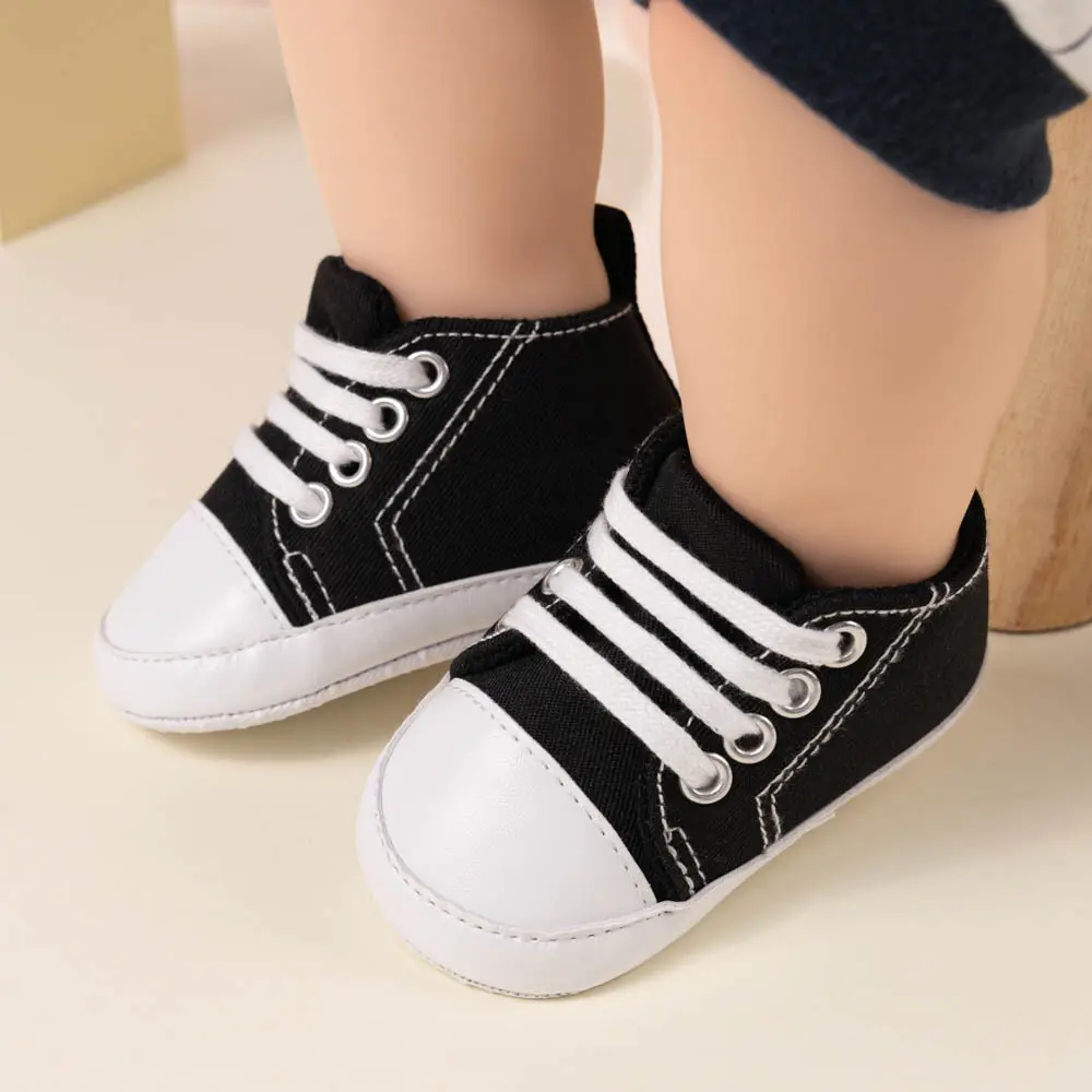Classic Canvas Toddler Shoes Black White Non-Slip — feature 23