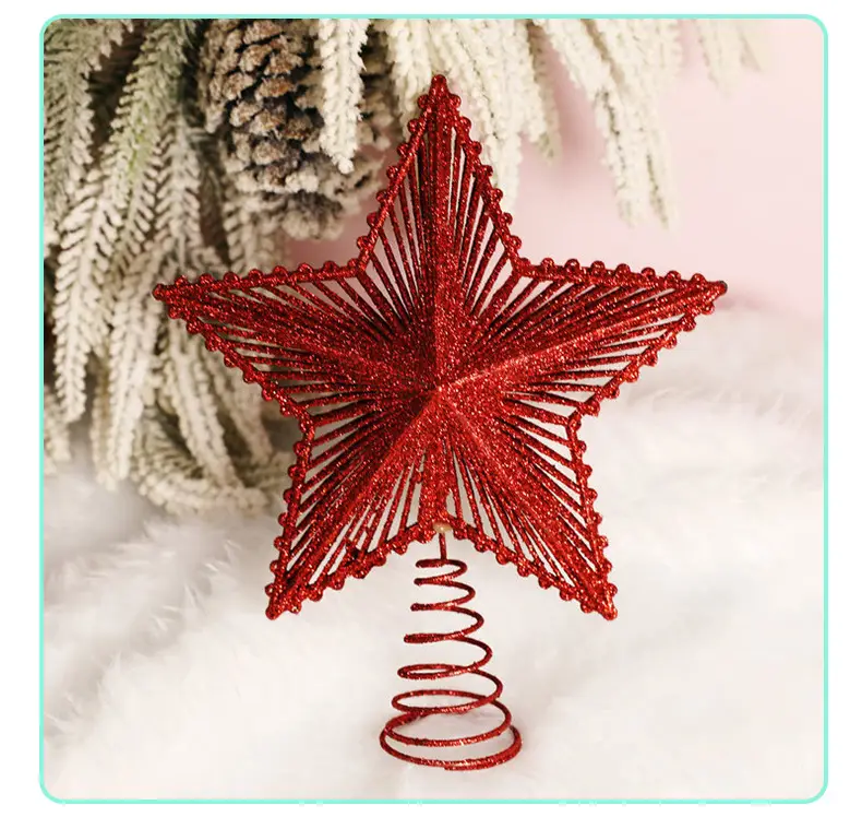 Golden 3D Five-Pointed Star Christmas Decoration Supplies — feature 10