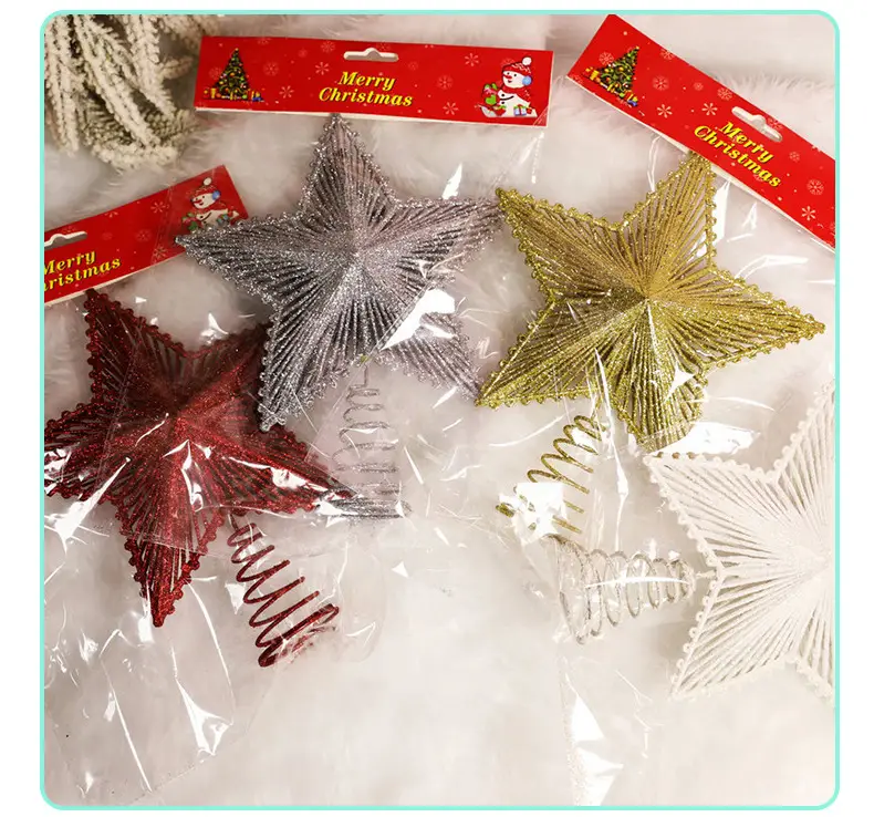 Golden 3D Five-Pointed Star Christmas Decoration Supplies — feature 8