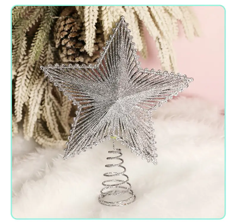 Golden 3D Five-Pointed Star Christmas Decoration Supplies — feature 9