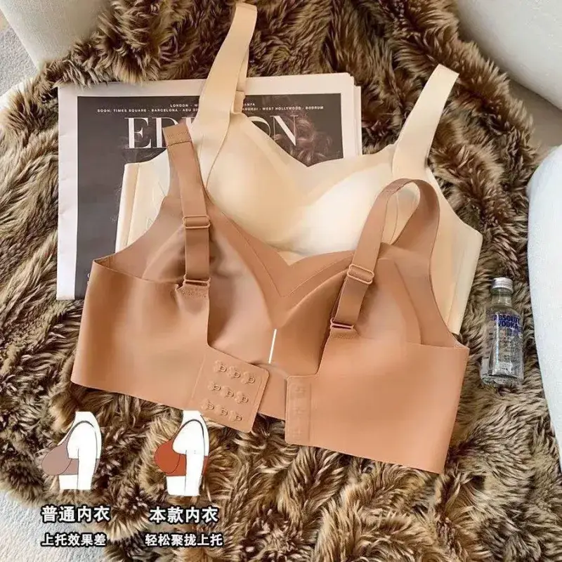 Traceless Jelly Cup Bra Women's Rimless Push Up Soft Support