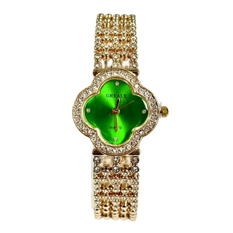Grealty Women's Diamond Watch Gold Crystal Band - Image 17