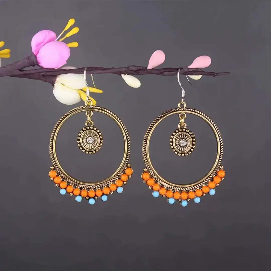 Bohemian Turquoise Earrings European and American Retro Owl Geometric Dreamcatcher Feather Tassel Earrings Women — feature 16