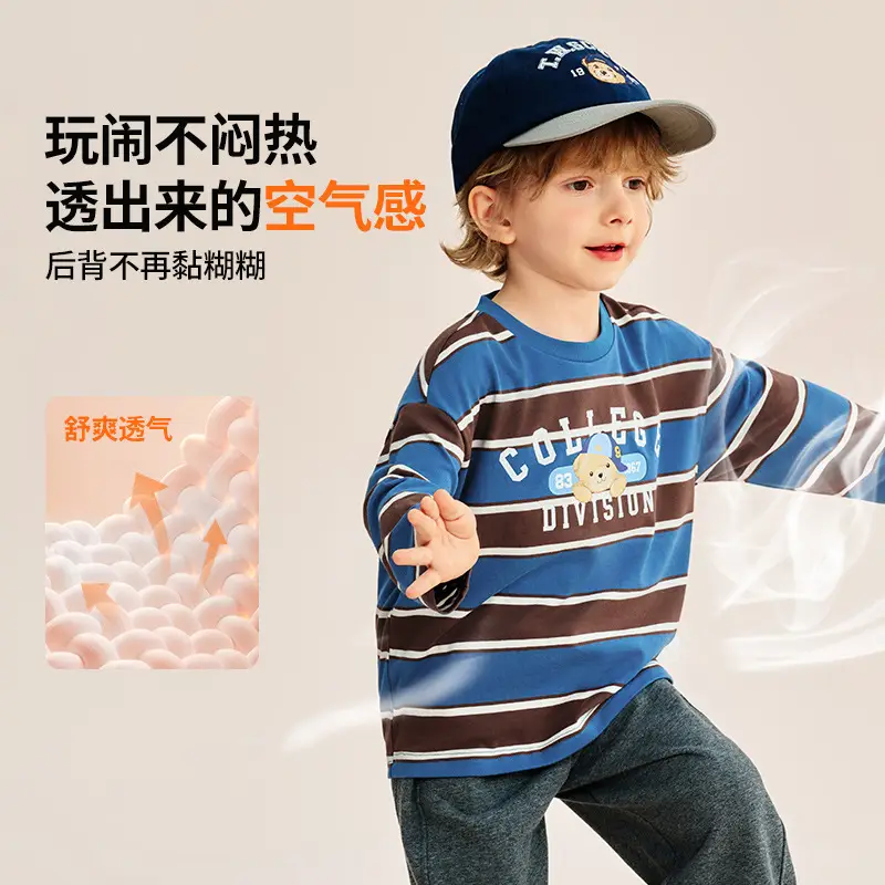 Classic Teddy Long Sleeve T-Shirt Boys Spring Striped - Image 8